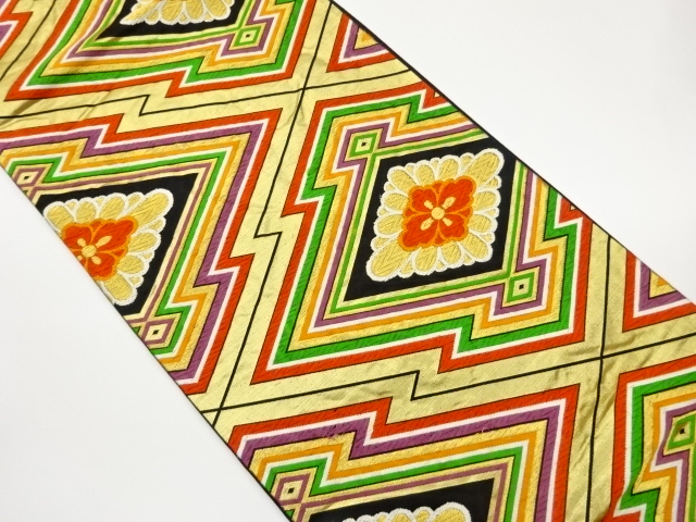 JAPANESE KIMONO / FUKURO OBI / WOVEN MATSUKAWABISHI 